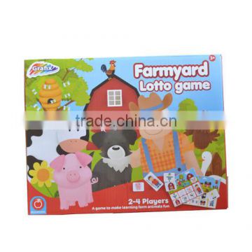 cardboard Farmyard lotto game cards for kids educational toy