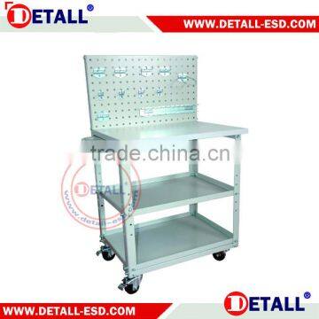 Shelf Adjustable ESD Push Trolley with Tool Hanging Panels