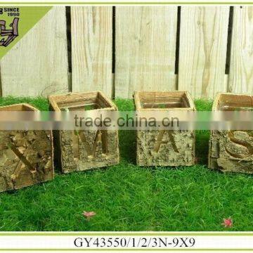 Xmas natural birch bark candle holder