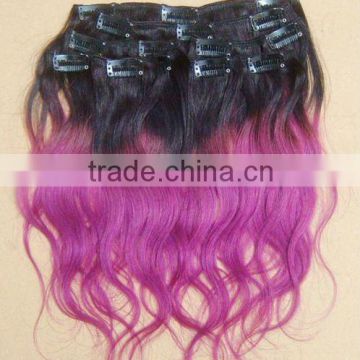 Two Tone Remy Hair Clip In Curly Hair Extension On Sale