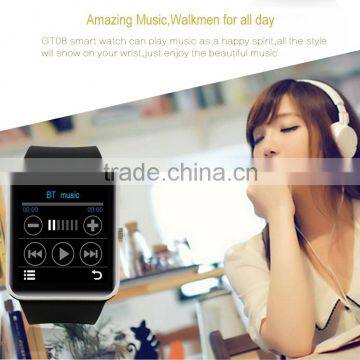 Bluetooth Smart Watch GT08, Android IOS System Compatible Wrist Watch With 2G Phone Call/NFC/Camera, Best Selling Product 2016