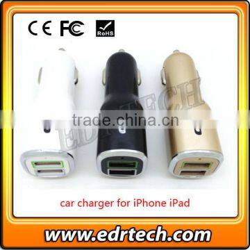 Dual USB car charger for iPhone iPad 5V2.4A