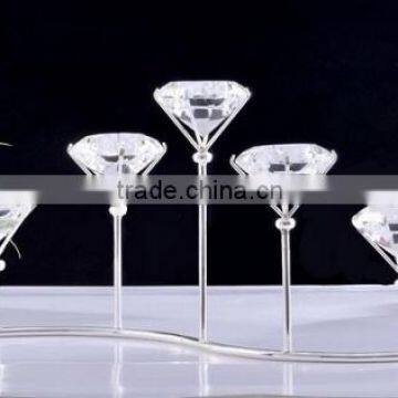 AN384 ANPHY European Style Wedding Household Bar Decoration Mental Crystal Diamond Five Heads Candlestick Stand Holder Display