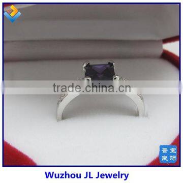 Европейский стиль королевский квадратный кольцо из 925-тиллатного серебра с CZ, модная ювелирная продукция