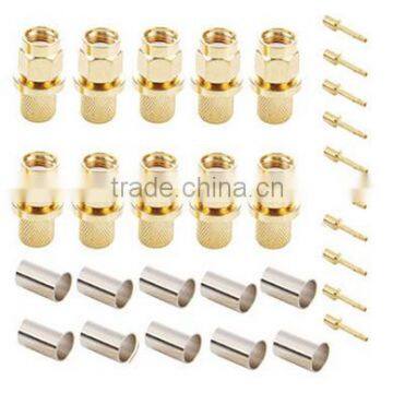 Gold Plated Male SMA Connector Plug Pin Crimp,RF Connector photo-4