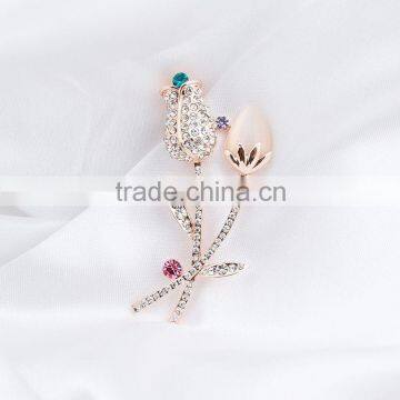 Personalized Flower Design Metal Gold Lapel Pin For Sales photo-3