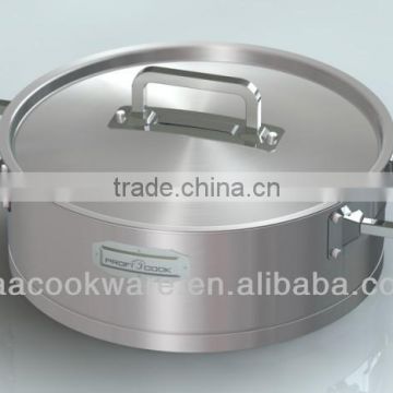 2014 New Product Stainless Steel Low casserole with special handle for Induction