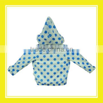 2016 Hot Sales Products Bros Baby Lion Blue Dots Pattern Unisex Long Sleeve White Zippered Autumn Warm Hoodie