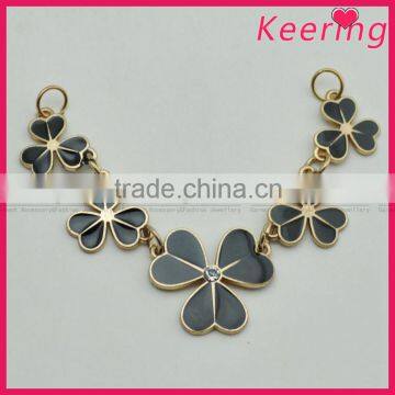 wholesale fashion Stone Crystal Flowers Pendant Statement necklace chain