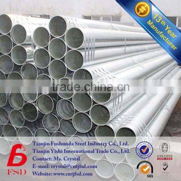 schedule 40 galvanized carbon zinc steel tube for construction