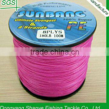 180LB Pink Spectra Braided Fishing Line ---SUNBANG