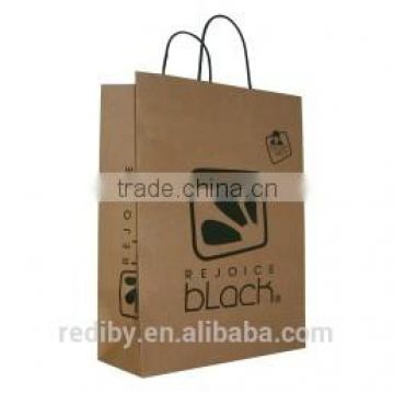 custom logo handmade recycle brown / white paper craft bag