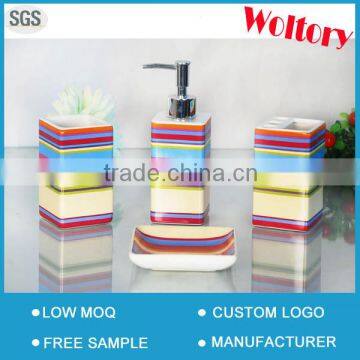 Multi Stripe ceramic bathroom set/bath accessories/bath set