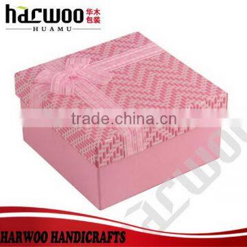 Beautiful Pink paper box with bow tie