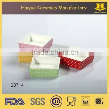 Ceramic Cremes Dish With Printing 20324