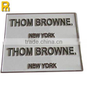 Hot!!! 2014 personalized logo embossed self adhesive aluminum sticker