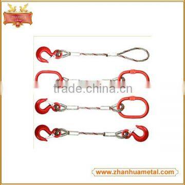 Yellow Galvanized Lug Link Chain with Clevis Grab Hook, Clevis Sing Hook