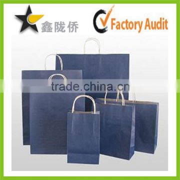 Blue solid color popular gift paper bags