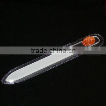 Crystal glass nail file with stone