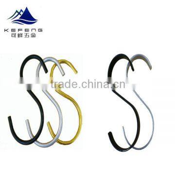 Aluminum S hook with different colour/garment hanging hook