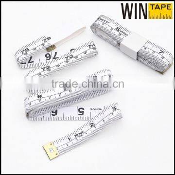 White Ruler Wholesale High Quality Fashion Tailor Logo Branded Fiberglass Measuring Tape 2m