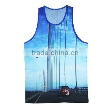 100% polyester mens gym bodybuilding custom sport tank top