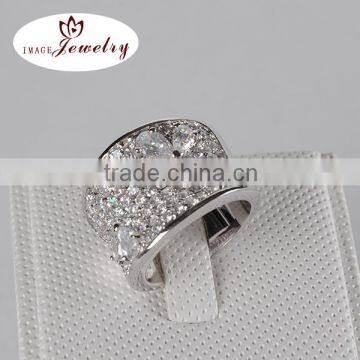 Gorgeous 925 Sterling Silver Finger Ring Design with Rhodium Plated Shiny CZ Diamond