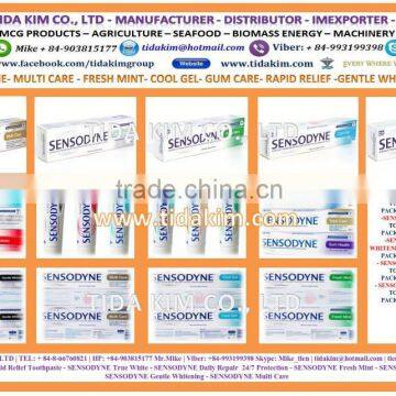 SENSODYNE TOOTHPASTE WHITENING SENSITIVE - RAPID RELIEF TRUE WHITE FRESH MINT MULTI CARE TOOTHBRUSH - TIDA KIM SOFTDRINK