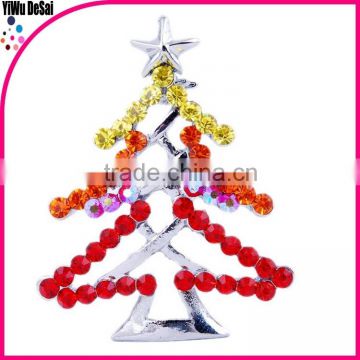 Colorful Unique Rhinestone Christmas Tree Pin Brooch