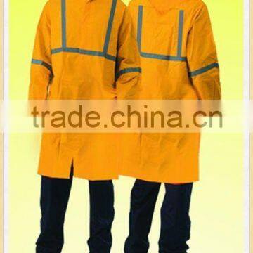reflective safety pvc raincoat