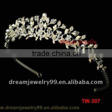 fashion black crystal tiara