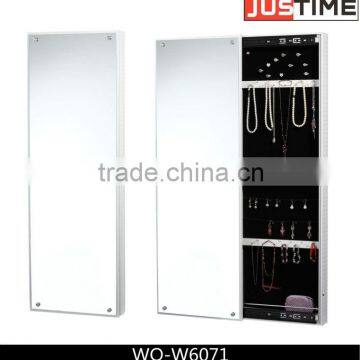 wooden mirrored jewelry cabinet, wall storage cabinet