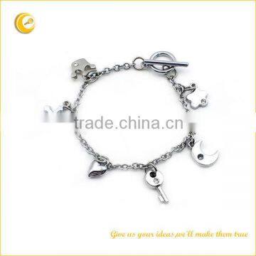 Zinc alloy charm bracelet