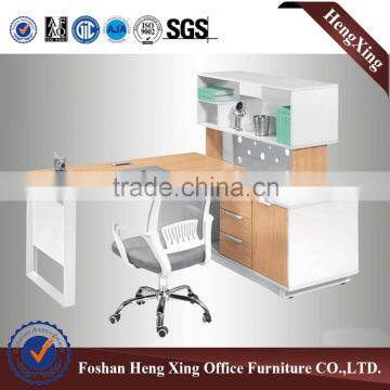 Cherry white melamine Panel Computer desk with book shelves (HX-NJ5380)