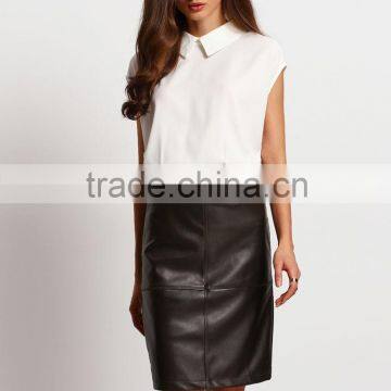 wholesale ladies wrap tight fitting leather skirt