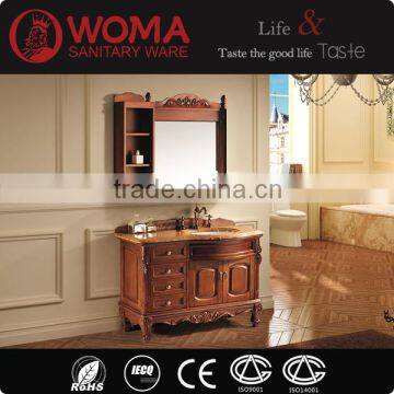 Classical Bathroom Furniture with Mirror Couboard Solid Wood Cabinet Marble Counter top No.6012