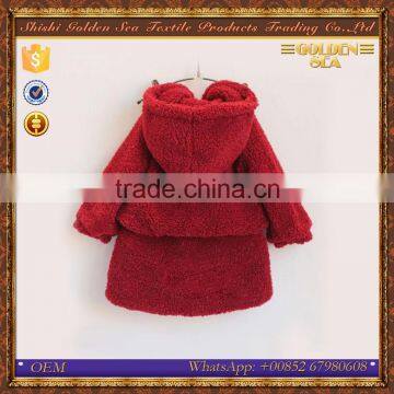 New Fashion Printing Embroidery Design Kids Red Pajamas photo-3