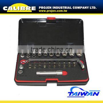 CALIBRE 34pc 1/4"Dr GO-Through Socket Set