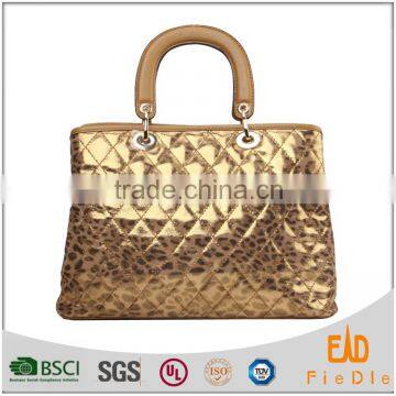 S238-B2340 Two Colors Metallic and Leopard Pattern Genuine Leather Purses and Handbags photo-4