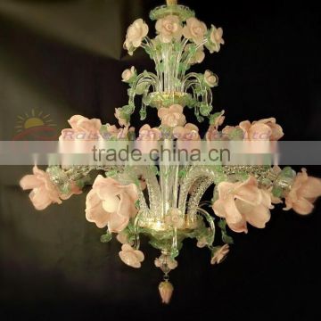 Fully Hand Crafted Flower Shape Crystal Chandelier