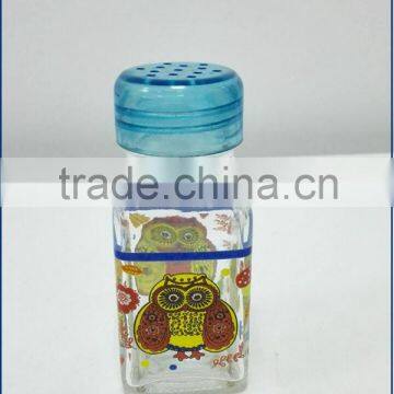 glass salt bottle with herb shaker cap 75ml