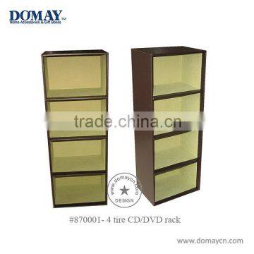 4-tier faux leather storage rack, CD/DVD rack storage rack, DVD display rack