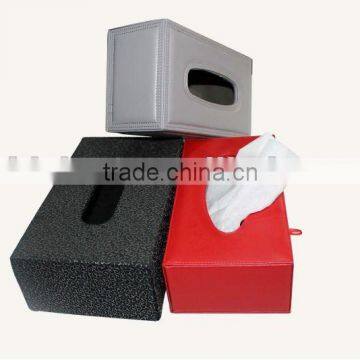 square genuine leather home table napkin holder