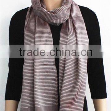 Silk Like Polyester Stripe Scarf