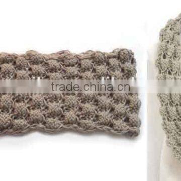 WLDL-N0220-2 100%Acrylic coffee basket cable jacquard winter infinity scarf knit