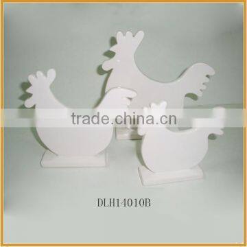 wholesale white ceramic easter cock ornament porcelain cock