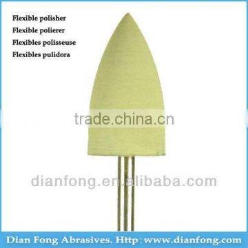 R106F 3/32" HP Shank Bullet Shaped Light Yellow Silicone Rubber Polishers Dental Silicone Rubber Polisher