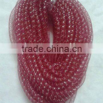 HOT SALE 10mm Burgundy Round Nylon Mesh Tube Ribbon for Gift Wrapping Decorations