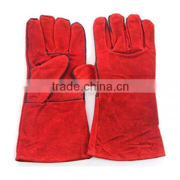 Long Cuff Rew Cow Split Leather Heat Resistant Welding Gloves