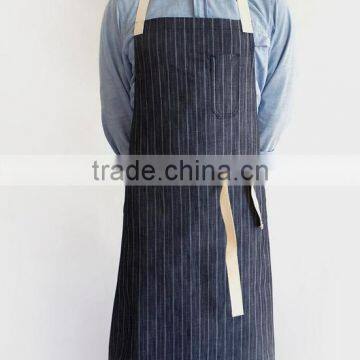 Custom stipe denim bistro apron for wholesale